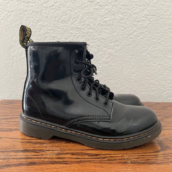 Dr. Martens Junior 1460 Patent Leather Boots Size 3 - Picture 4 of 10